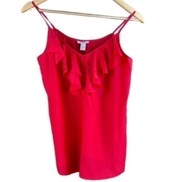 J Crew Red Silk Blend Cami Tank Top Size 2 - Picture 1 of 7